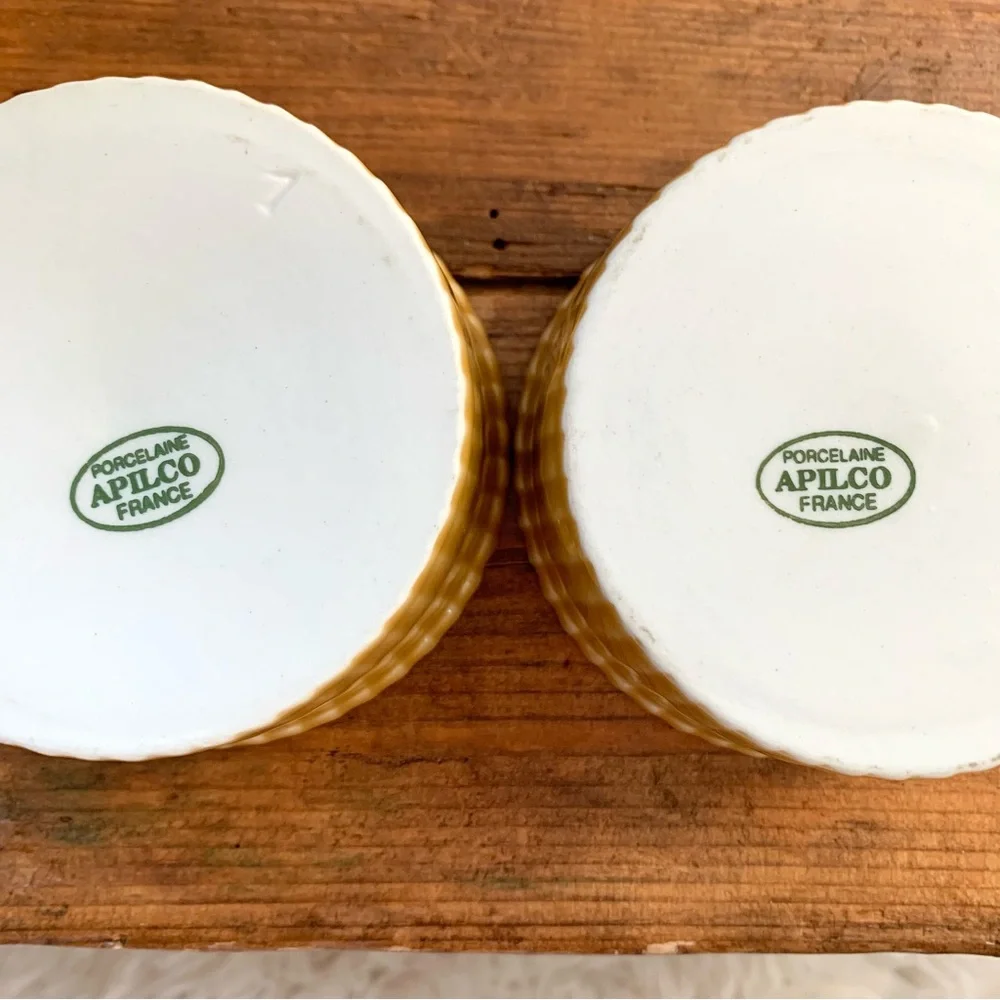 Apilco France SET of 2 Ramekins in Mustard Yellow
